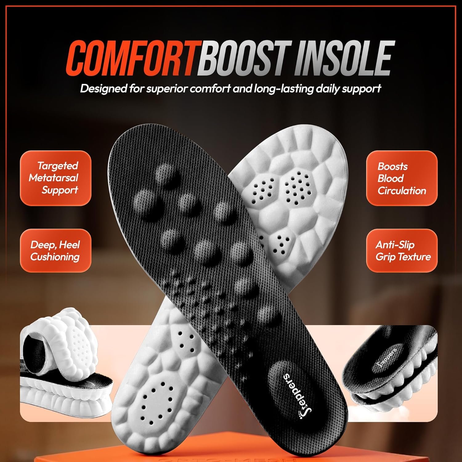 Steppers Comfort Boosting Massage Insole for Men and Women - Image 7
