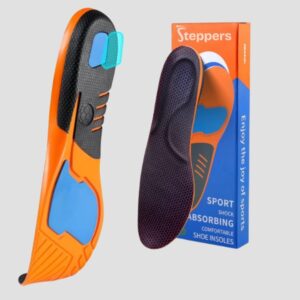 Original Stepprs Comfort Boosting Massage Insoles, 4D Memory Foam Thermal Insoles With Arch Support For Men And Women (Black, EU 45-46