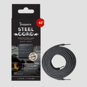 Steppers SteelCord™ Indestructible Shoelaces – Heavy Duty, Fire & Chemical Resistant (63")